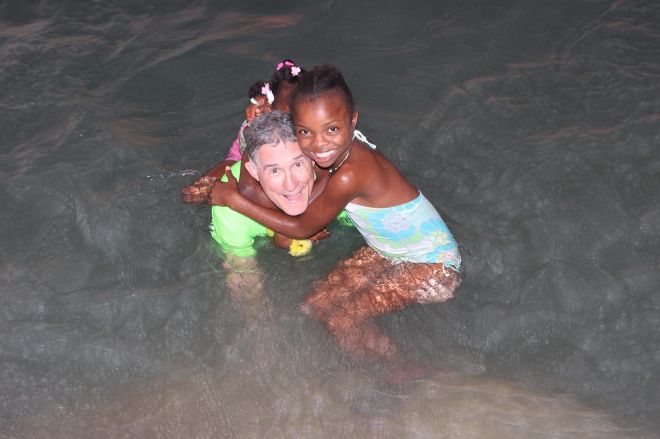 Me in the water with Benet and Malora