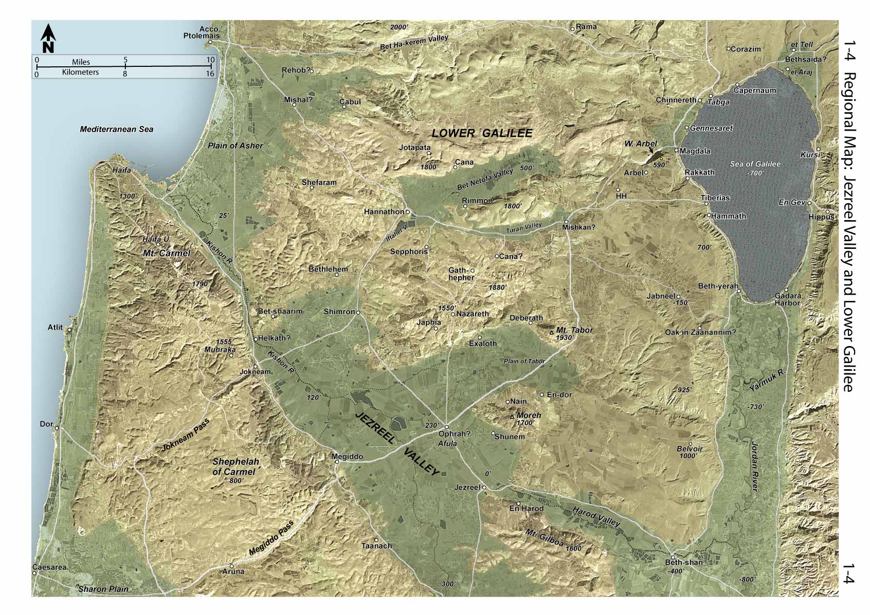 jezreel valley and lower galilee map