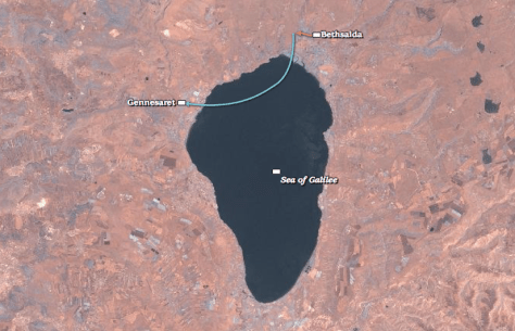 matthew 14, jesus walks on water after feeding 5,000 at bethsaida