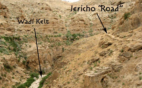 Jericho road in Wadi Kelt